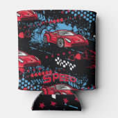 Abstrakte Autos, kindisches Grunge Muster. Dosenkühler (Rückseite)