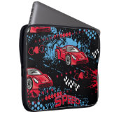 Abstrakte Autos, kindisches Grunge Muster. Laptopschutzhülle (Vorne Rechts)