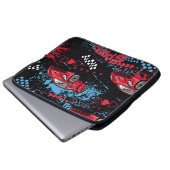Abstrakte Autos, kindisches Grunge Muster. Laptopschutzhülle (Vorne Knopf)
