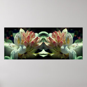 Abstrakte Azalea Blume und Budspiegel Poster