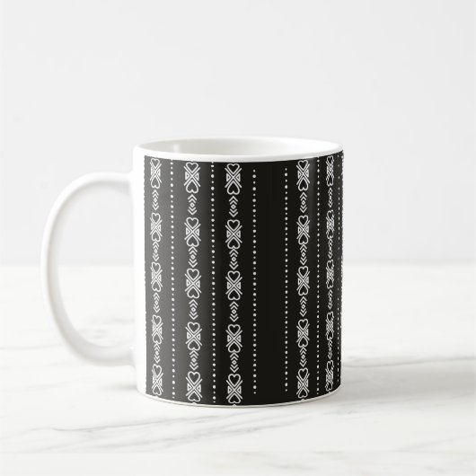 Abstrakte aztec-Herzstruktur Kaffeetasse (Links)