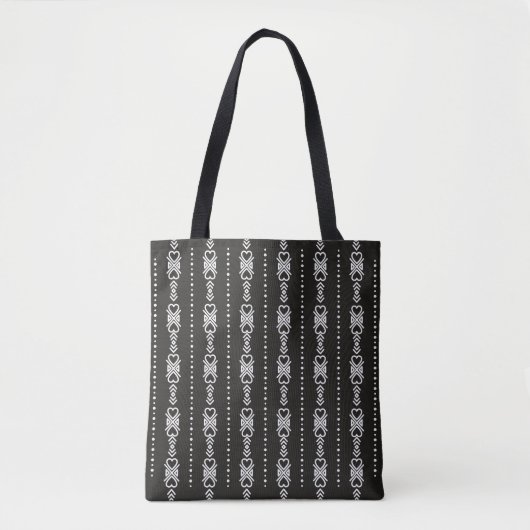 Abstrakte aztec-Herzstruktur Tasche (Vorderseite)