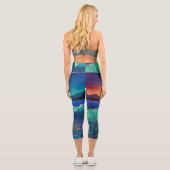 Abstrakte Azure Seascape Capri Leggings (Rückseite)
