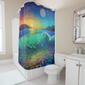 Abstrakte Azure Seascape Duschvorhang (Beispiel)