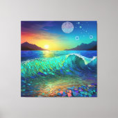 Abstrakte Azure Seascape Leinwanddruck (Vorderseite)