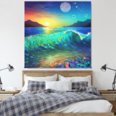 Abstrakte Azure Seascape Leinwanddruck (Insitu (Schlafzimmer))