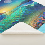 Abstrakte Azure Seascape Sherpadecke (3/4)