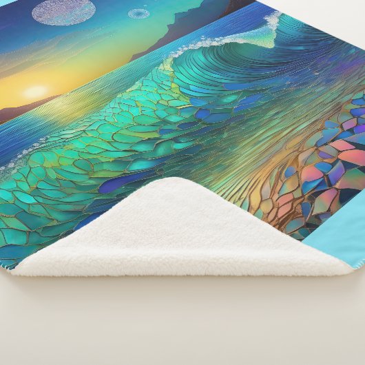 Abstrakte Azure Seascape Sherpadecke (3/4)