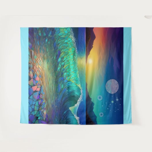 Abstrakte Azure Seascape Wandteppich (Vorderseite (Horizontal))