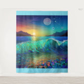 Abstrakte Azure Seascape Wandteppich (Vorderseite)