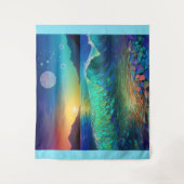 Abstrakte Azure Seascape Wandteppich (Vorderseite)