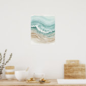 Abstrakte Badezimmerwandkunst Ocean Flow Poster (Küche)