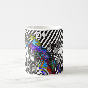 Abstrakte BALI Gecko schwarze Streifen Kaffeetasse
