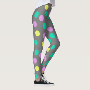 Abstrakte Balls Kreise Pastell Thema Rosa Türkis Leggings