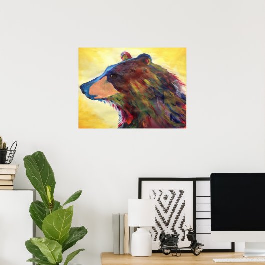 Abstrakte Bärenkunst Poster (Heimbüro)