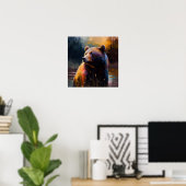Abstrakte Bärenmalerei Hütte Kunst Poster (Heimbüro)