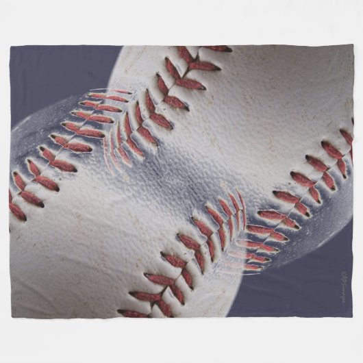 Abstrakte Baseball (blauer Hintergrund) Fleecedecke (Vorderseite (Horizontal))