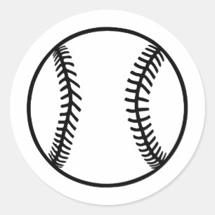 Abstrakte Baseballkunst im BW Runder Aufkleber