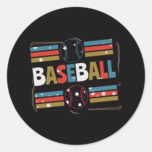 Abstrakte Baseballkunst Runder Aufkleber (Vorderseite)