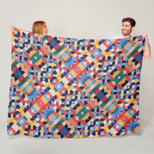 Abstrakte Bauhaus Geometrie Fleecedecke (Beispiel)