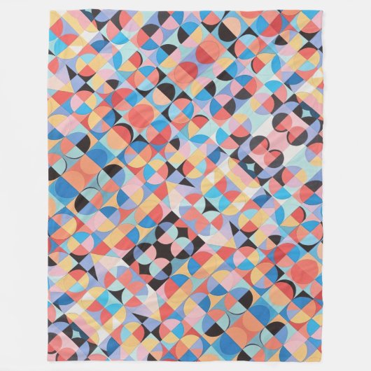 Abstrakte Bauhaus Geometrie Fleecedecke (Vorderseite)