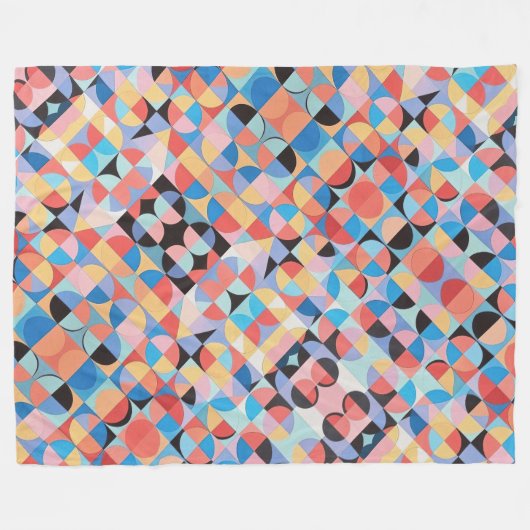 Abstrakte Bauhaus Geometrie Fleecedecke (Vorderseite (Horizontal))