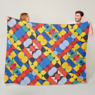 Abstrakte Bauhaus Geometrie Fleecedecke