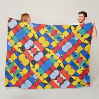 Abstrakte Bauhaus Geometrie Fleecedecke