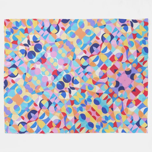 Abstrakte Bauhaus Geometrie Fleecedecke (Vorderseite (Horizontal))