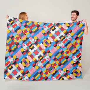 Abstrakte Bauhaus Geometrie Fleecedecke