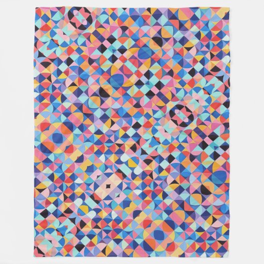 Abstrakte Bauhaus Geometrie Fleecedecke (Vorderseite)