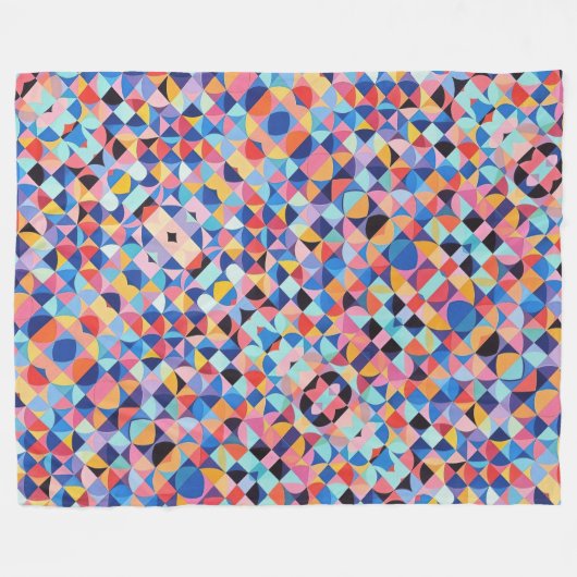 Abstrakte Bauhaus Geometrie Fleecedecke (Vorderseite (Horizontal))