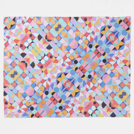 Abstrakte Bauhaus Geometrie Fleecedecke (Vorderseite (Horizontal))