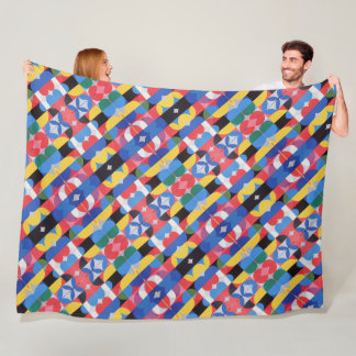 Abstrakte Bauhaus Geometrie Fleecedecke