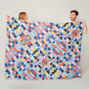 Abstrakte Bauhaus Geometrie Fleecedecke