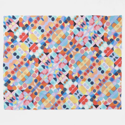Abstrakte Bauhaus Geometrie Fleecedecke (Vorderseite (Horizontal))