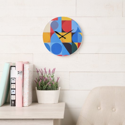 Abstrakte Bauhaus Geometrie Große Wanduhr (Lesesaal)
