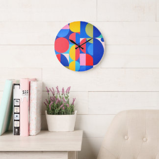 Abstrakte Bauhaus Geometrie Große Wanduhr
