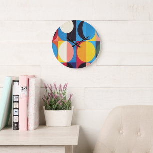 Abstrakte Bauhaus Geometrie Große Wanduhr