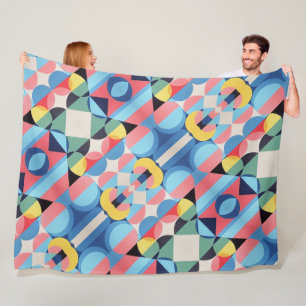 Abstrakte Bauhaus-Geometrie-Kunst Fleecedecke