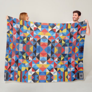 Abstrakte Bauhaus-Geometrie-Kunst Fleecedecke
