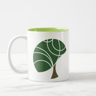 Abstrakte Baum-Tasse Zweifarbige Tasse