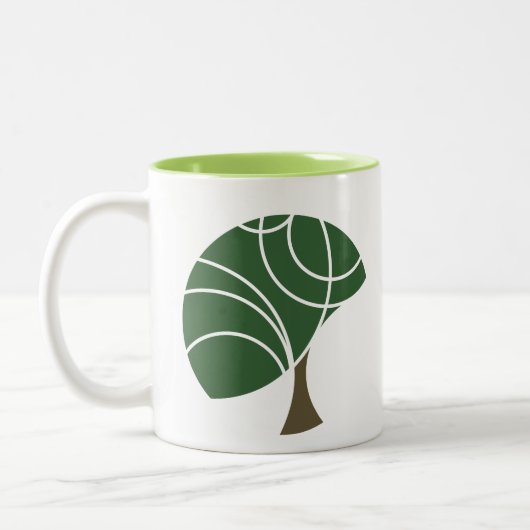 Abstrakte Baum-Tasse Zweifarbige Tasse (Links)