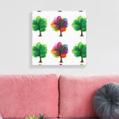 Abstrakte Bäume ummantelte Canvas Leinwanddruck (Insitu (Wohnzimmer))