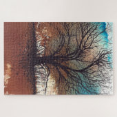 Abstrakte Baumfarbe Aquarell Puzzle (Horizontal)