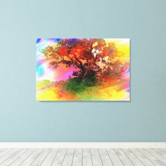 Abstrakte Baumgemäldekunst Leinwanddruck (Insitu (Holzboden))