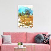 Abstrakte Baumlandschaft Wasserfarben Tinte Leinwanddruck (Insitu (Wohnzimmer))