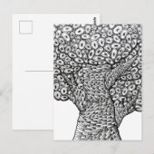 Abstrakte Baumzeichnung Ovalformen Design Postkarte (Vorne/Hinten)