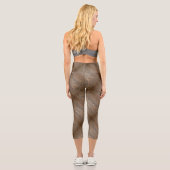 Abstrakte Baumzweige braun Capri Leggings (Rückseite)