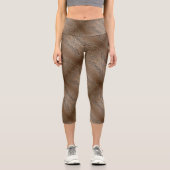 Abstrakte Baumzweige braun Capri Leggings (Vorderseite)